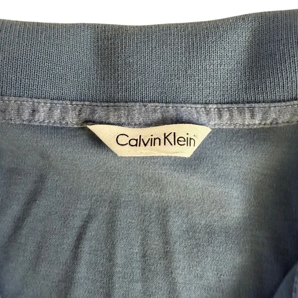 Calvin Klein Mens Blue 100% Cotton Short Sleeve Polo Shirt Size XL - Picture 2 of 4